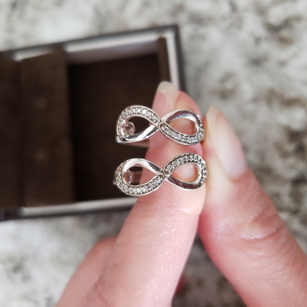 Diamond Sterling Silver Infinity Earrings